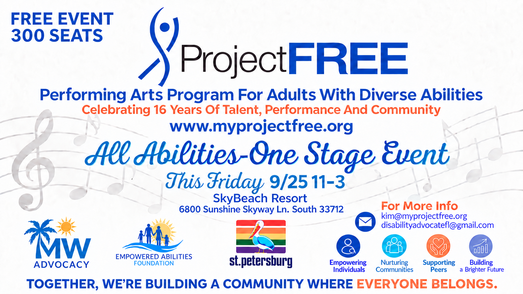 Project FREE All Abilities One Stage promotion
