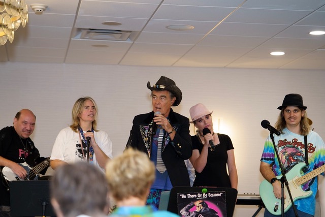 The band performing during reunion weekend